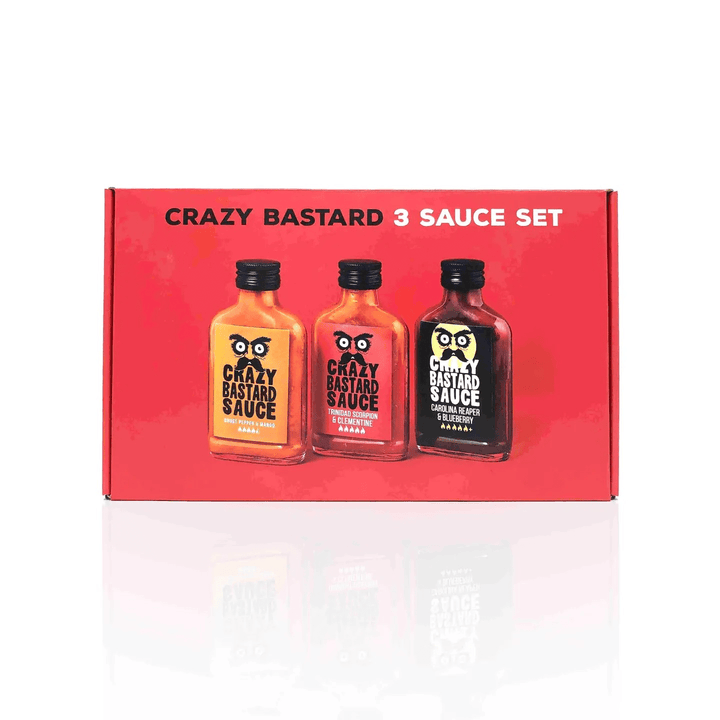 3-Set Bestsellers Hottest Hot Sauce Gift Pack Crazy Bastard