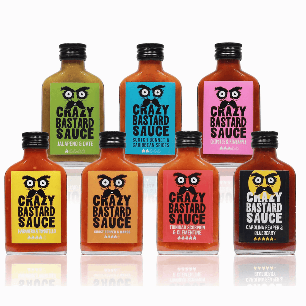 Crazy Bastard Classics Box - 7 Hot Sauce Set Crazy Bastard