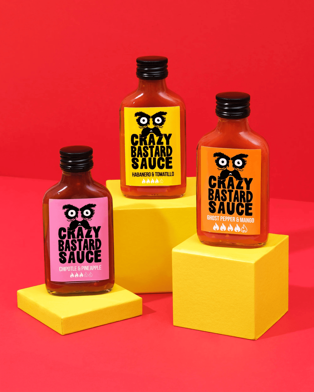 3-Set Bestsellers Hot Sauce Gift Pack Crazy Bastard