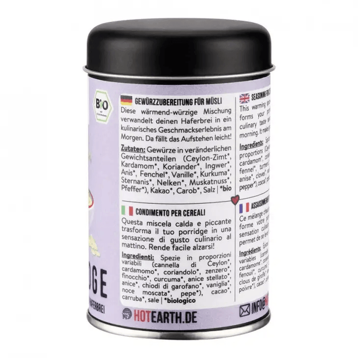 Hot Earth Organic Porridge Spice 60g - €6.90, Shop now at Red Hot Foods