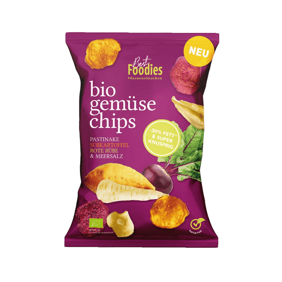 Best Foodies Organic Vegetable Chip Mix - Parsnip, Sweet Potato, Beetroot 70g - €2.95, Shop now at Red Hot Foods